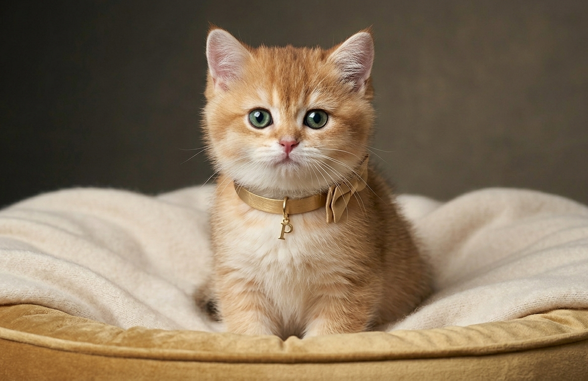 Orange kitten portrait for cat grooming guide